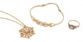 14KT YELLOW GOLD AND OPAL THRE