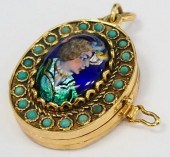 14KT YELLOW GOLD & LIMOGES FRE