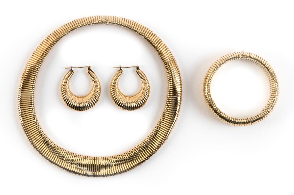 14KT YELLOW GOLD THREE-PIECE PARURE