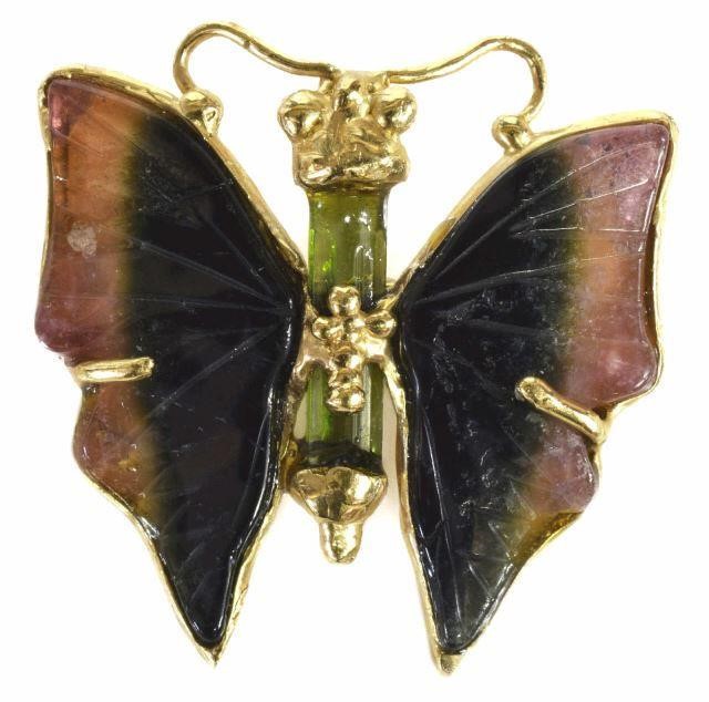14KT YG & WATERMELON TOURMALINE