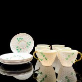 14PC BELLEEK CERAMIC TEACUPS A