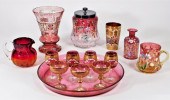 14PC BOHEMIAN CZECH MOSER CRAN