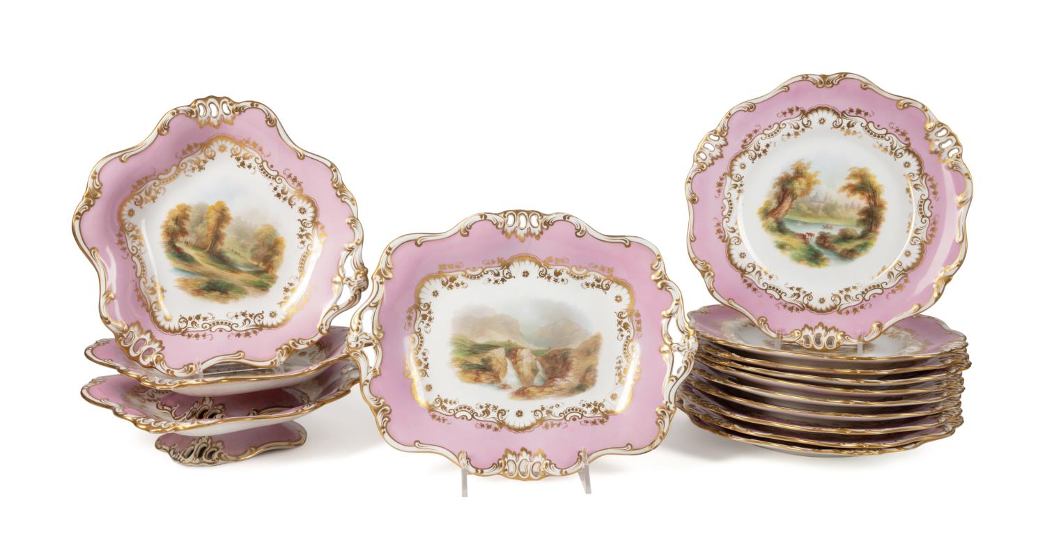 14PC DAVENPORT PINK GILT