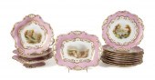14PC DAVENPORT PINK GILT LANDS