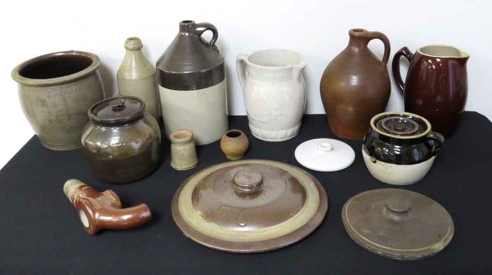 14PC LOT OF 19TH C. STONEWARE, SOME