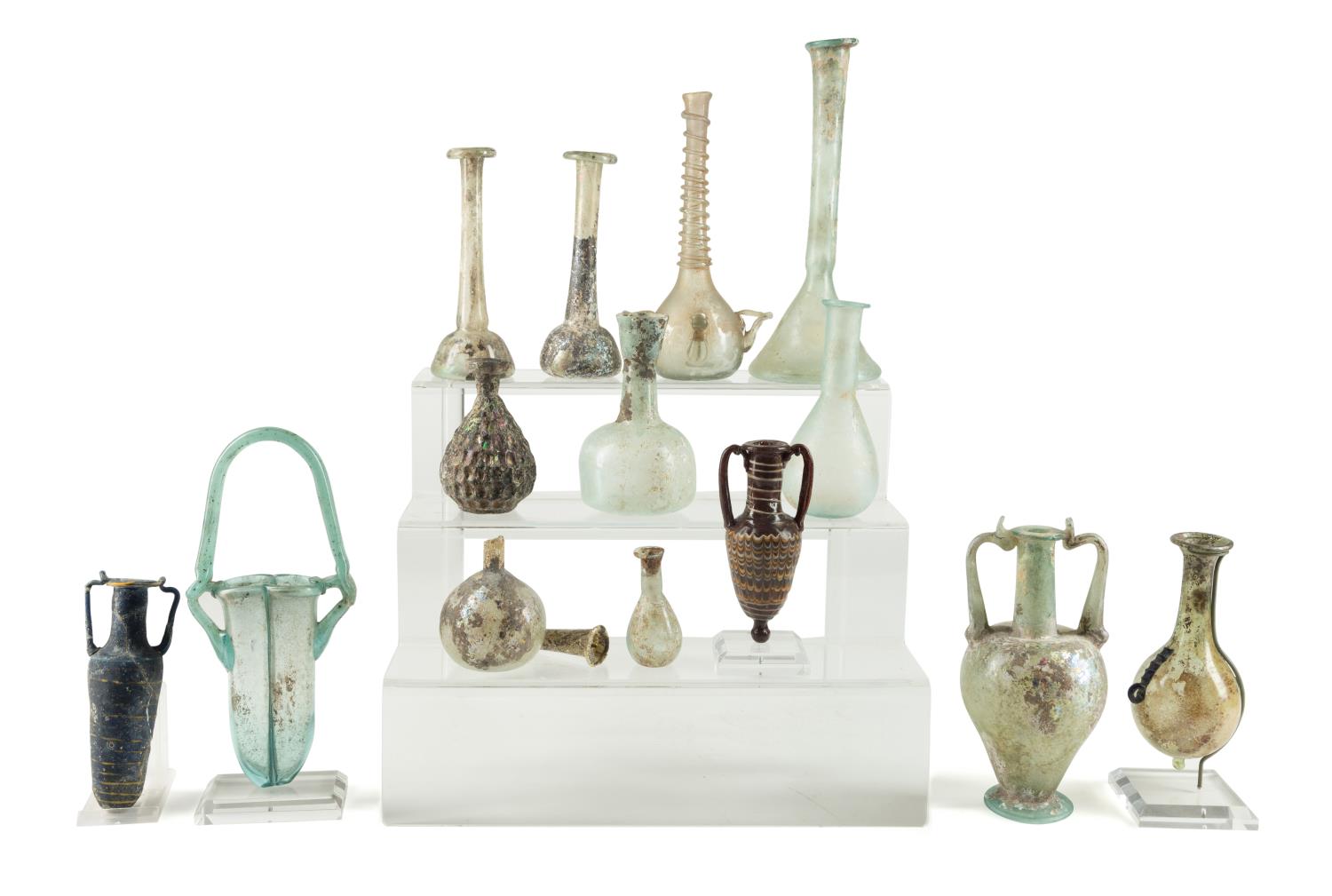 14PCS ROMAN GLASS VESSELS INCL. A