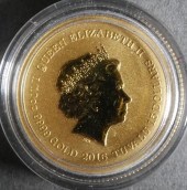$15 2016 TUVALU 1/10TH OUNCE G