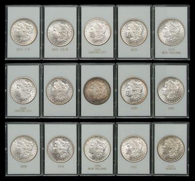 15 BU Morgan U.S. silver dollars,