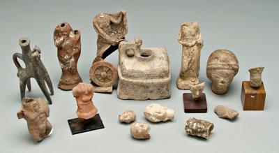 15 ceramic objects: various