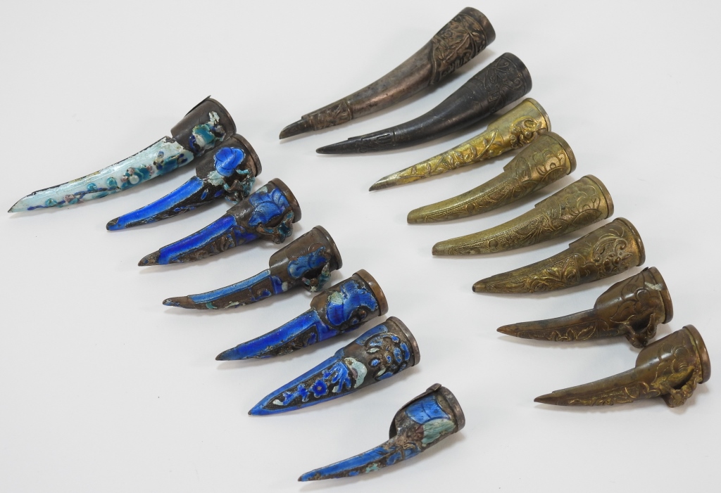 15 CHINESE SILVER ENAMELED &