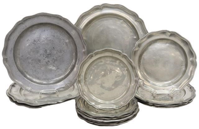(15) ENGLISH PEWTER SCALLOPED