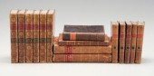 15 leather-bound books, mixed