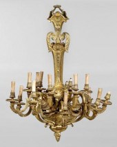 15-light bronze chandelier, 15
