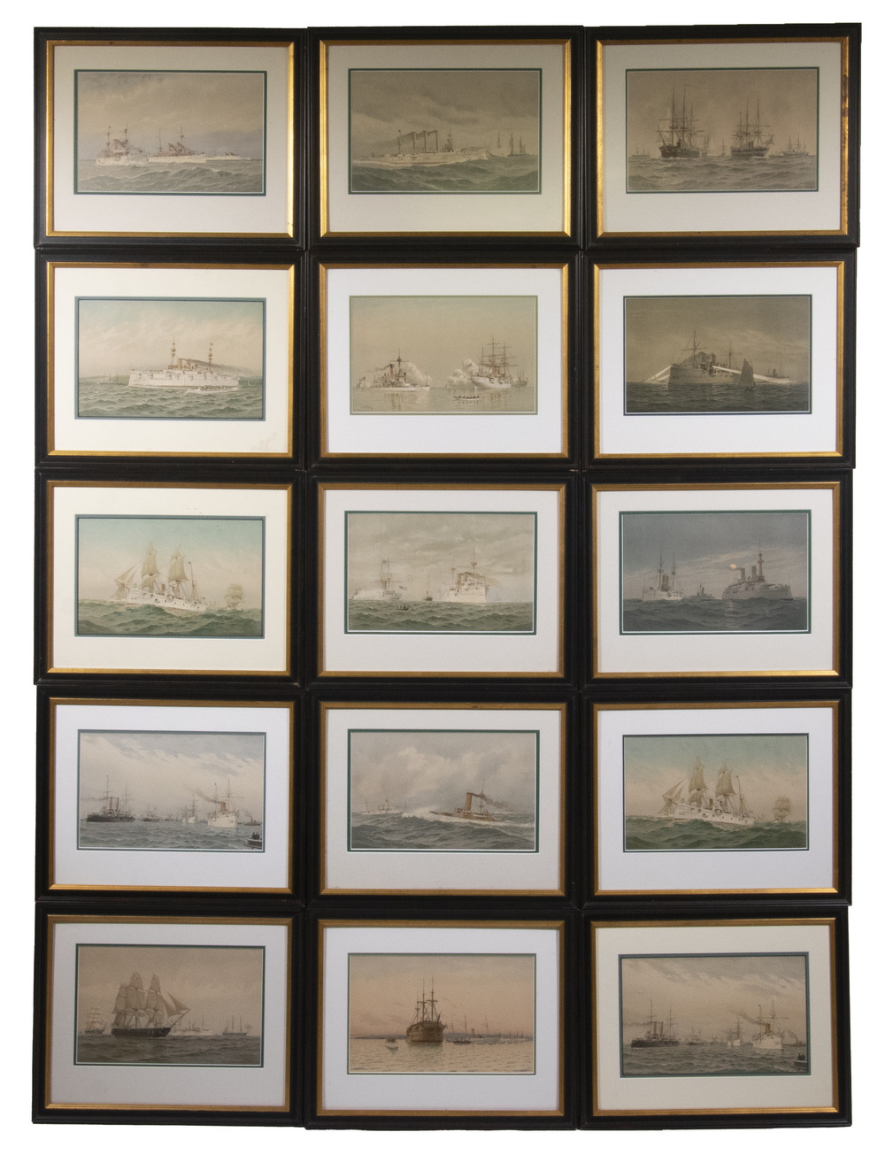 (15) MARINE LITHOGRAPHS AFTER