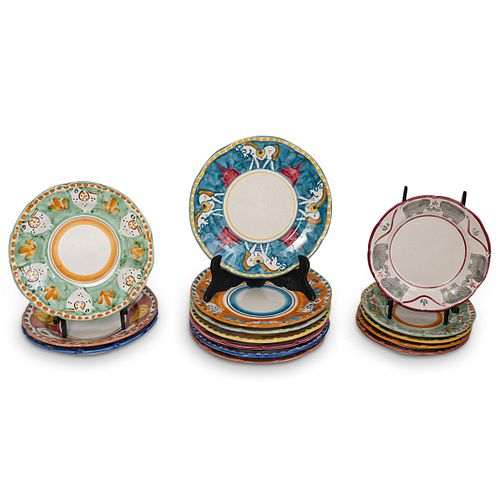 (15 PC) ITALIAN SOLIMENE POTTERY