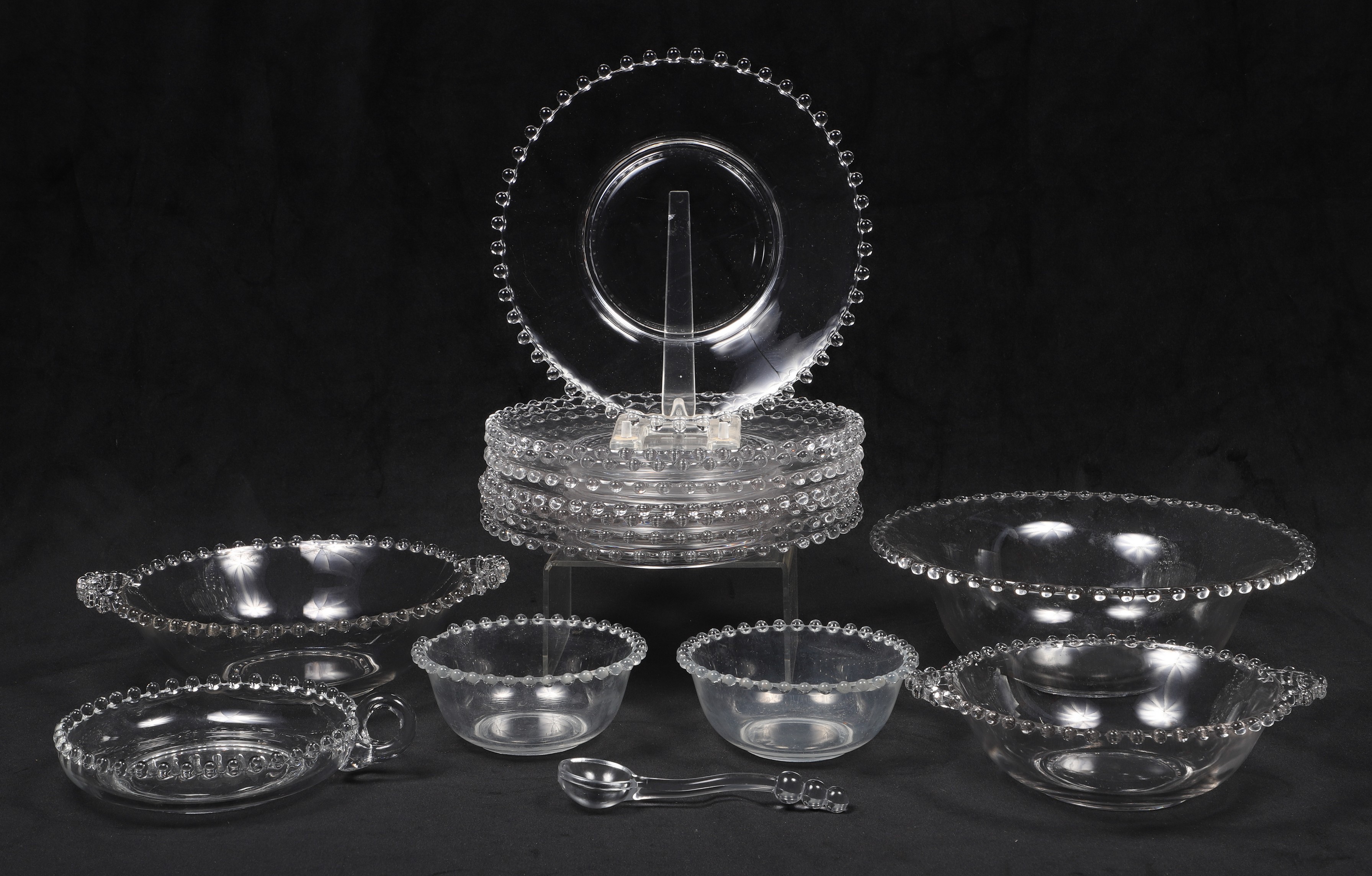 (15) Pcs candlewick glassware,