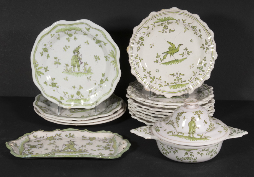 (15 PCS) FRENCH FAIENCE DISHES