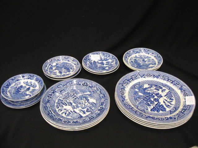 15 pcs. of Blue Willow China