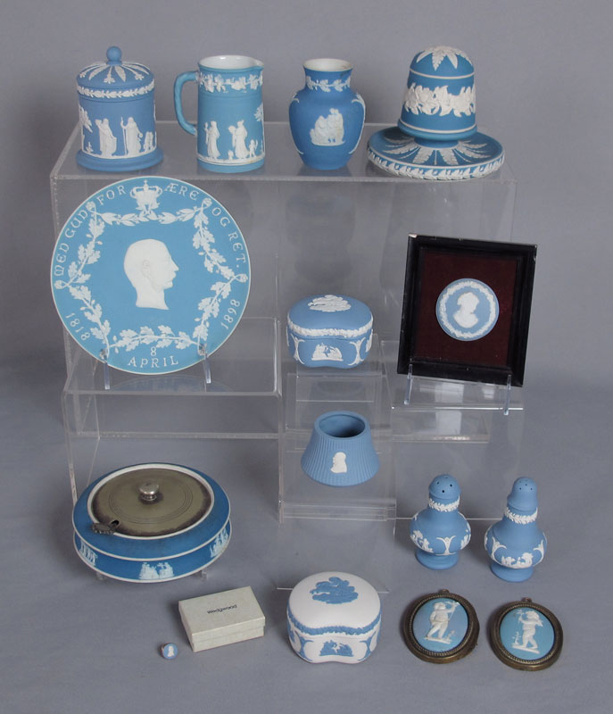 15 PIECE BLUE WEDGWOOD JASPER: Wall