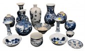 15 PIECE GROUP OF BLUE AND WHI