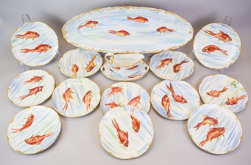 15 PIECE LIMOGES PORCELAIN FISH