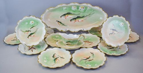15 PIECE LIMOGES PORCELAIN FISH