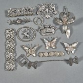 (15) SILVER JEWELRY: 6 BROOCHE