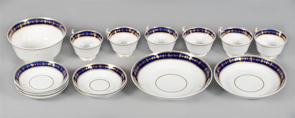 15 SPODE PORCELAIN BLUE AND GILT
