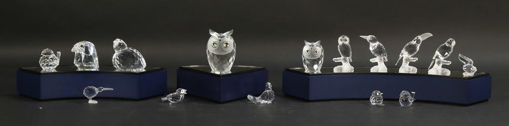 15 SWAROVSKI CRYSTAL BIRD FIGURINES