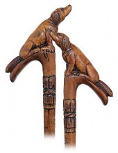 154. FOLK ART DOG CANE -CA. 19