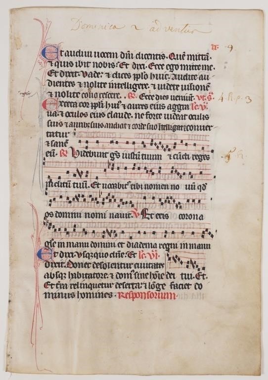 15C MANUSCRIPT LEAF, LATIN