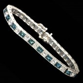 15CT BLUE & WHITE DIAMOND TENN