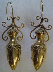15K yg Etruscan Drop Earrings.