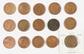 15PC. 1849-1856 SMALL CENT COI