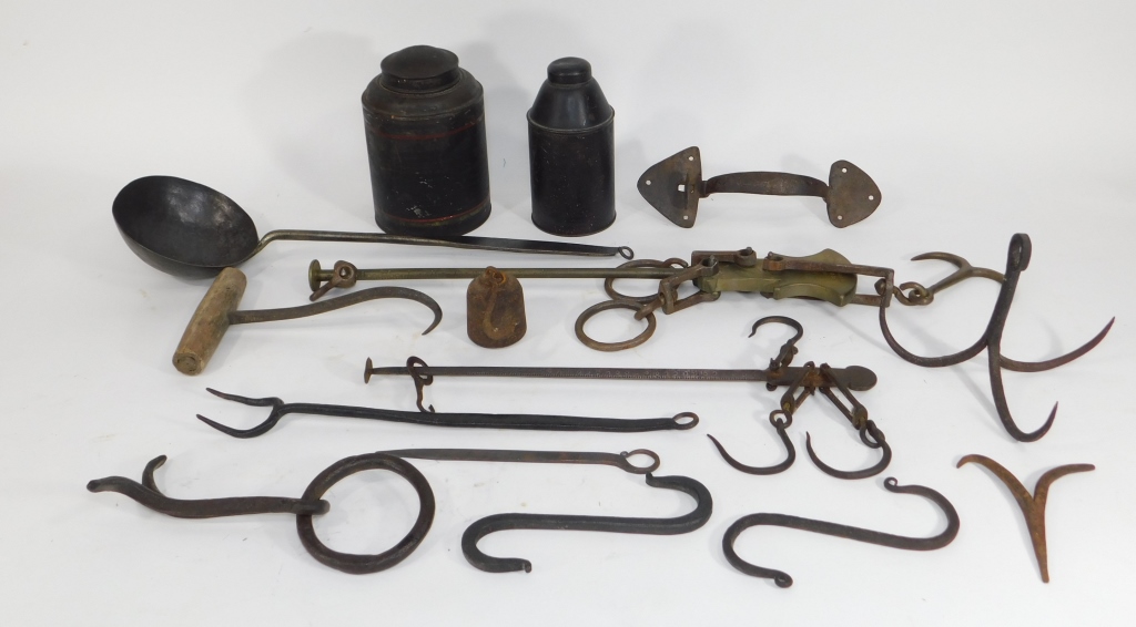 15PC 19C PRIMITIVE WROUGHT IRON