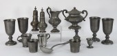 15PC ASSORTED PEWTER TABLEWARE