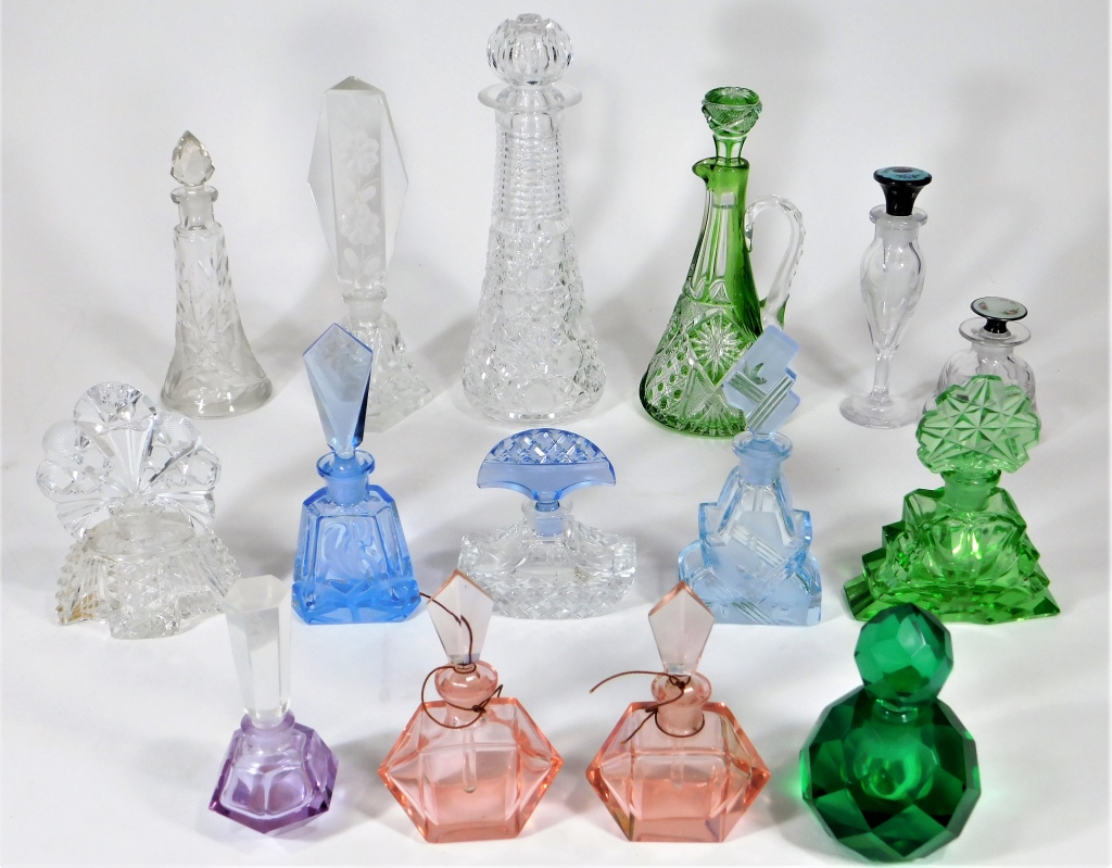 15PC BOHEMIAN CUT GLASS CRYSTAL