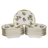(15PC) HEREND PORCELAIN "QUEEN
