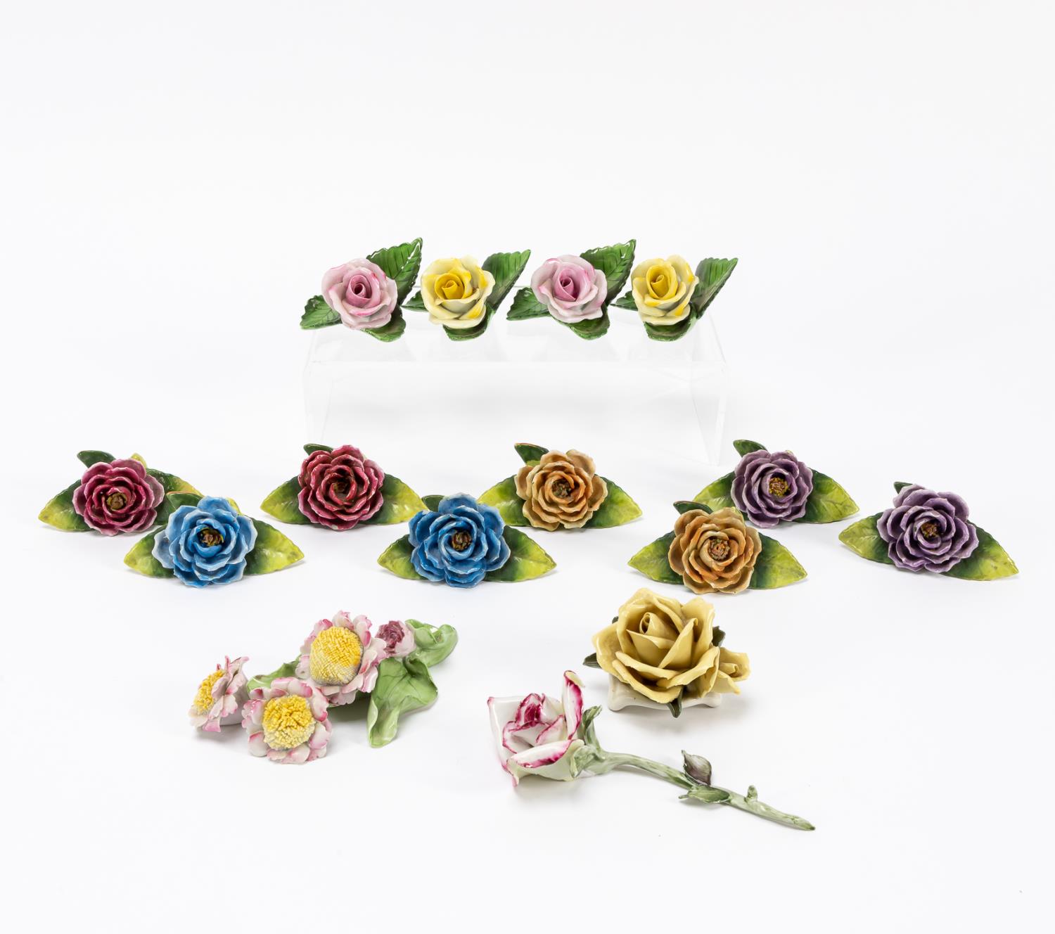 15PC PORCELAIN FLOWER