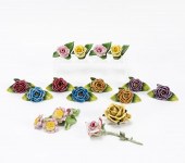 15PC PORCELAIN FLOWER CARDHOLD