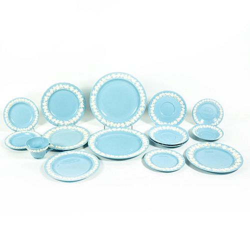 15PC WEDGWOOD EMBOSSED QUEENSWARE