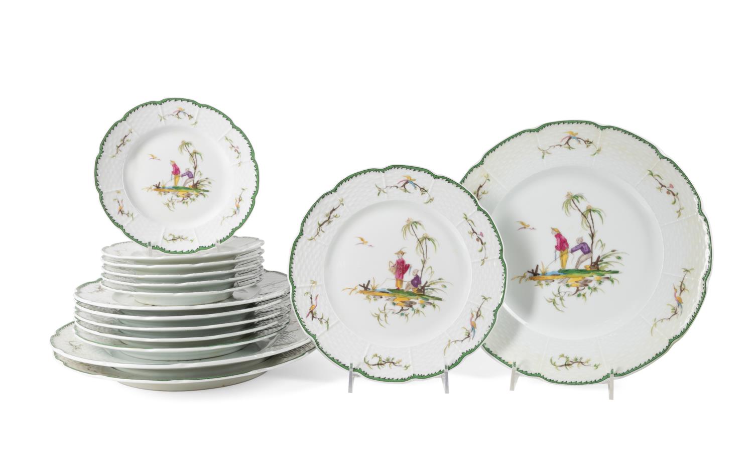 15PCS A. RAYNAUD LIMOGES 'SI KIANG'