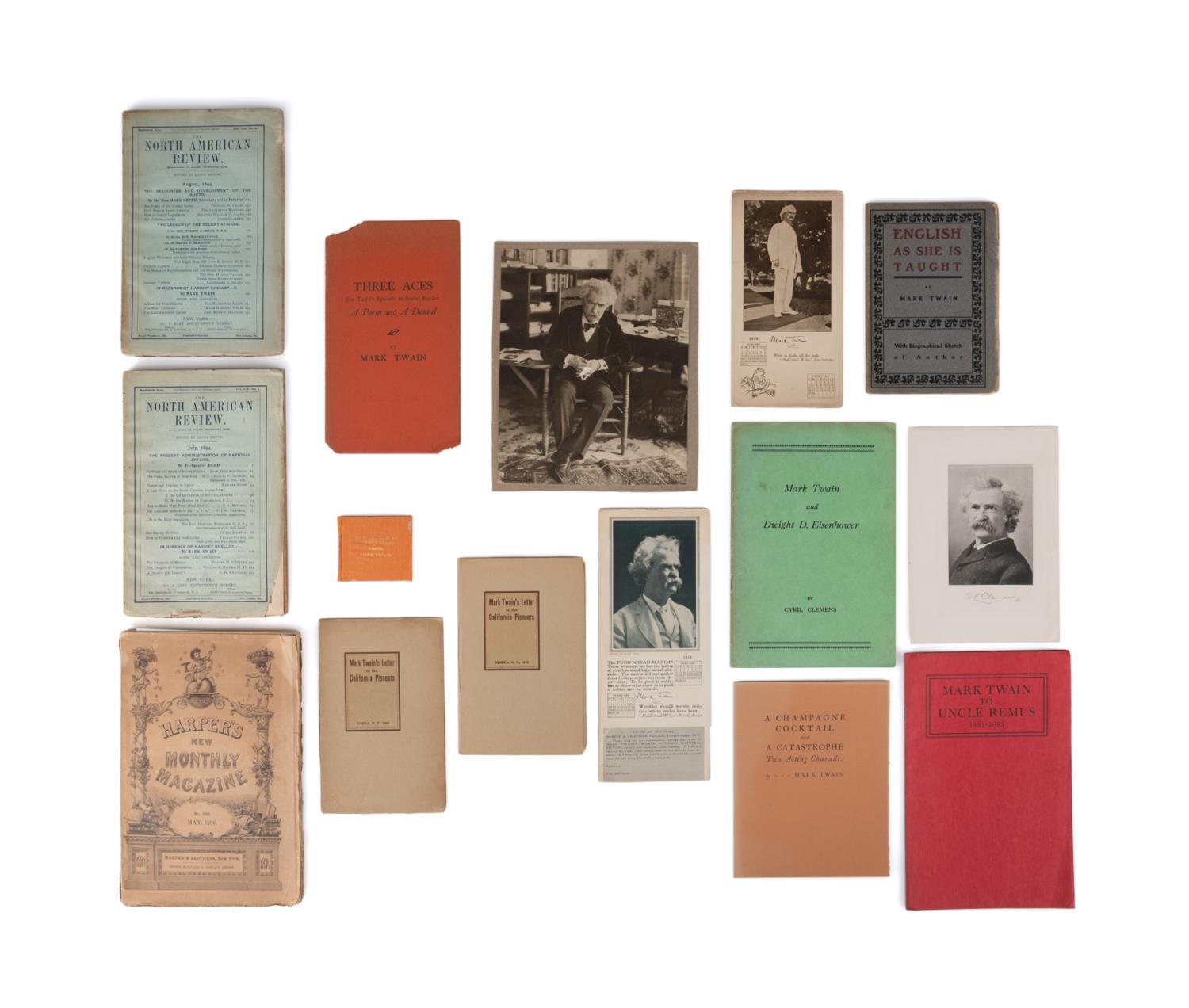 15PCS MARK TWAIN, RELATED WORKS AND