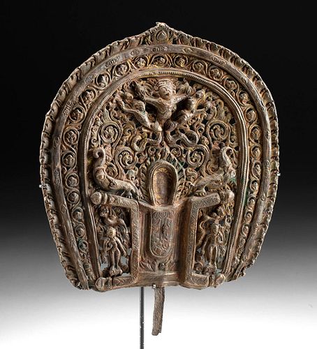 15TH C. TIBETAN COPPER MANDORLA