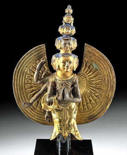 15TH C. TIBETAN GILDED COPPER
