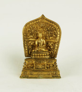 15TH CENTURY GILT BRONZE BUDDH