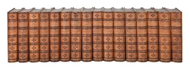 16 ANTIQUE LEATHER VOLUMES AMERICAN