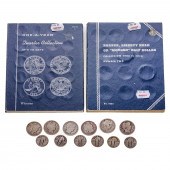 16 BARBER HALVES, 39 SILVER QU