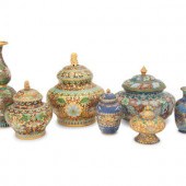 16 Chinese Cloisonné Enamel Ve