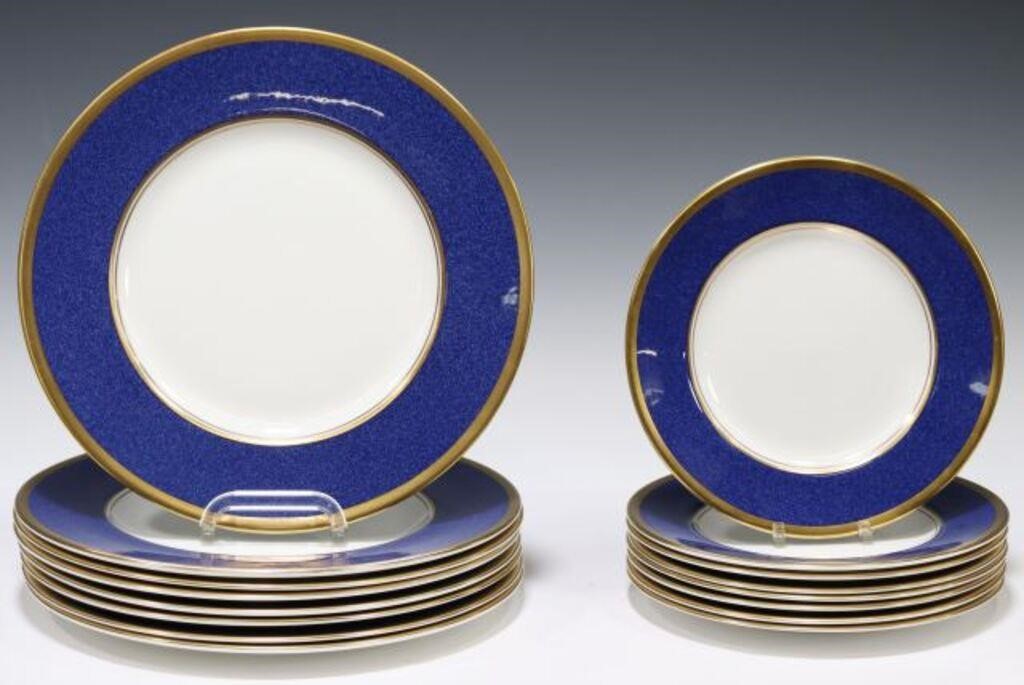 (16) COALPORT 'ATHLONE BLUE' DINNER